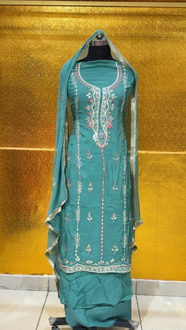 US-05 GOTTA PATTI ORGENZA UNSTICHED SUIT US-05 GOTTA PATTI ORGENZA UNSTICHED SUIT