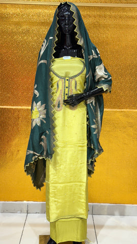 US-03 SHIMMER SILK  UNSTICHEDSUIT WITH HAND WORK US-03 SHIMMER SILK  UNSTICHEDSUIT WITH HAND WORK