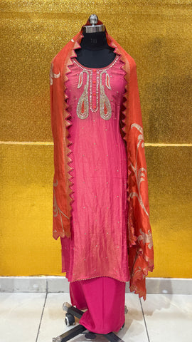US-03 SHIMMER SILK  UNSTICHEDSUIT WITH HAND WORK US-03 SHIMMER SILK  UNSTICHEDSUIT WITH HAND WORK