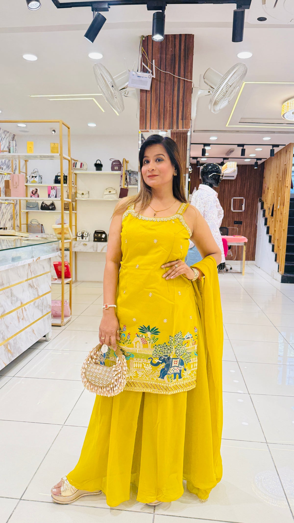 “GEHRANA” THREE PIECE SET SHARARA SET