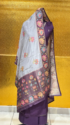 US-08 PURE RAW SILK UNSTICHED SUIT