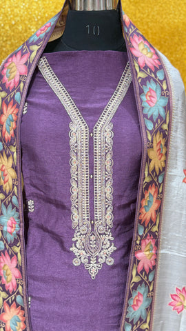 US-08 PURE RAW SILK UNSTICHED SUIT