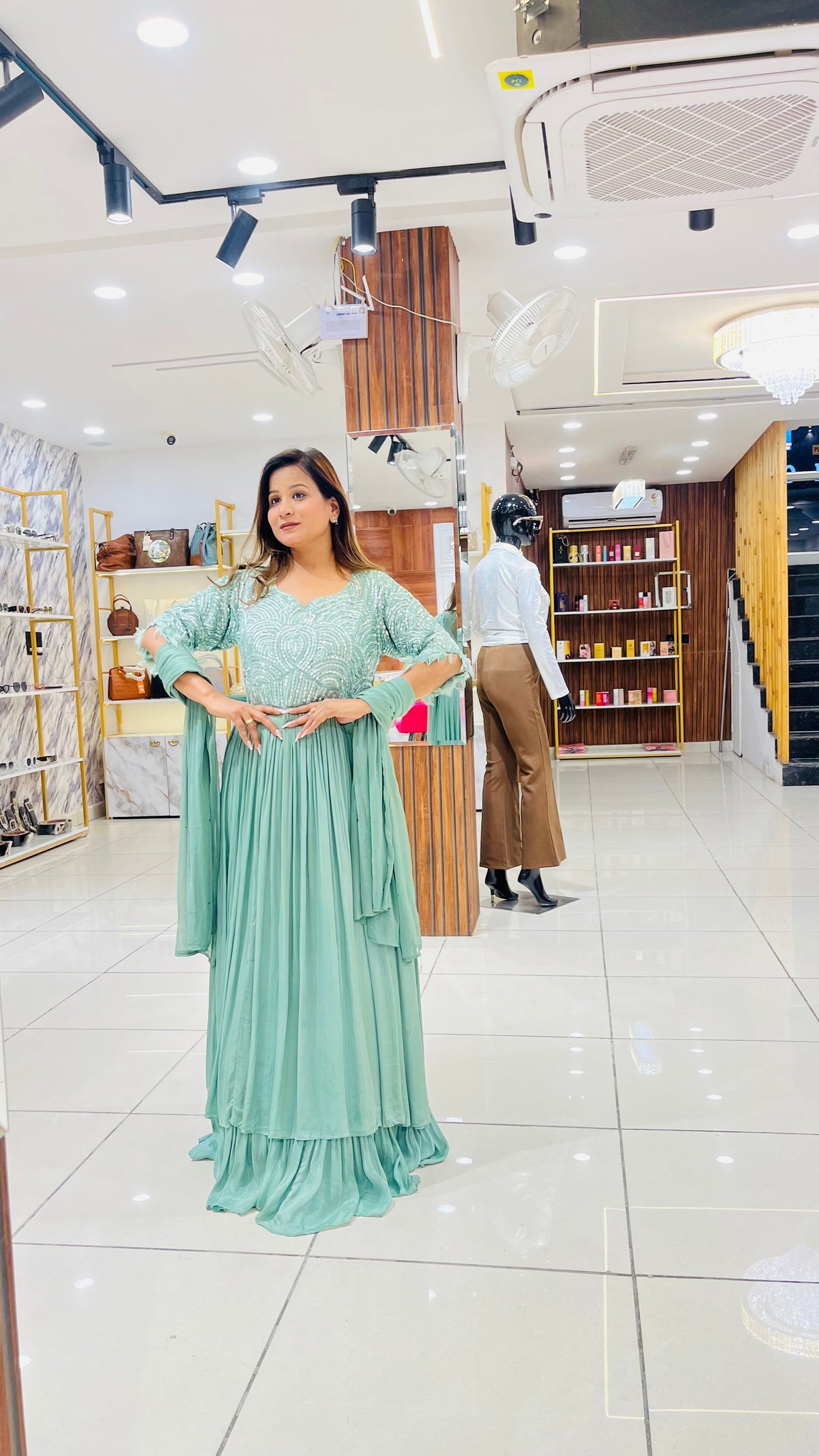 “FEATHER” Double layer gown