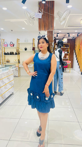 “FLOWY” DENIM DRESS